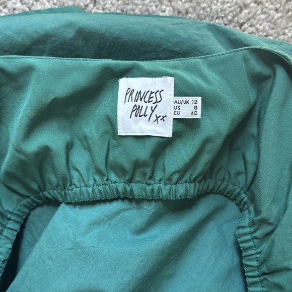 Princess Polly Teal Cotton Puff Sleeve Cut Out Mini Dress - Picture 4 of 5